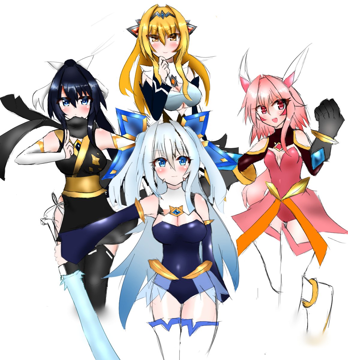 うちの変身ヒロインレヴェリーヴァイスの基本フォーム&原初の3フォームの初期版と現行版。
5年も経てばいろいろ変わりますよね(*'ω`) 