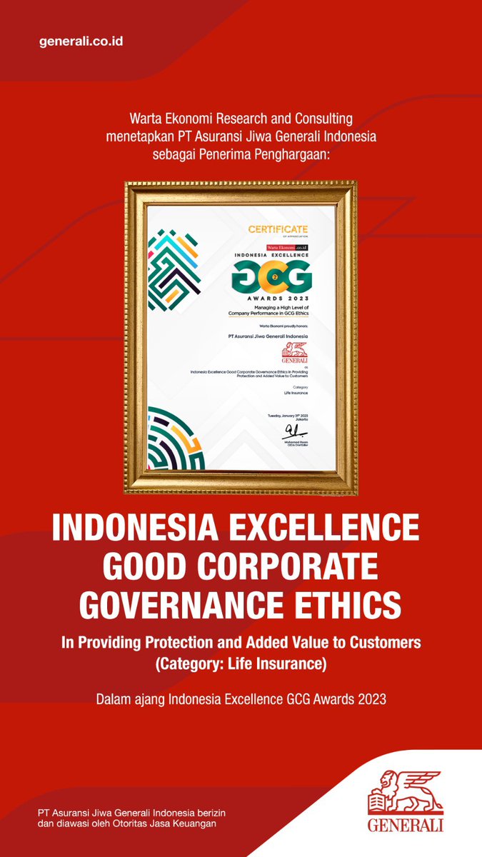 FannyChandra11's tweet photo. Penghargaan ini diberikan oleh https://t.co/FnbAnhOtm6 Research and Consulting pada 31 Januari 2023 dalam acara Indonesia Excellent GCG Award 2023. https://t.co/DeAIA3QSlP