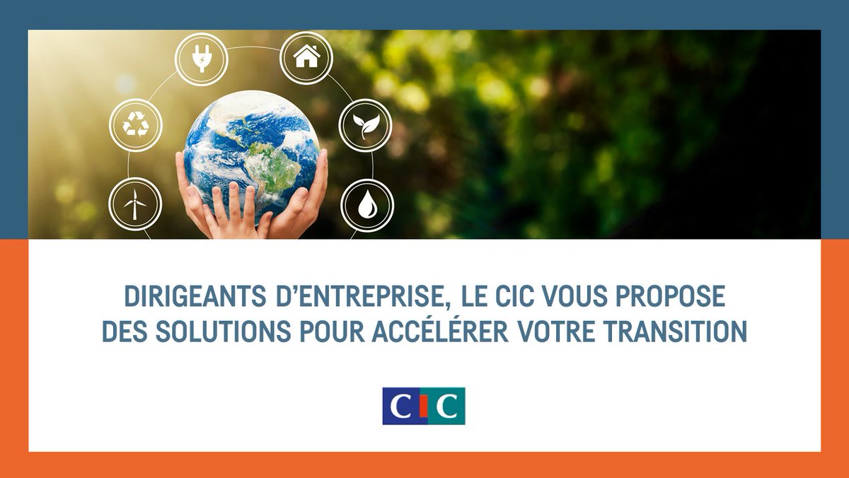cic's tweet image. 🍃 Climat et biodiversité, maîtrise de la chaîne d’approvisionnement, transparence sur les risques...
Dirigeants d'entreprise, le CIC vous propose des solutions pour accélérer votre transition.
Plus d'infos ➡️ bit.ly/3ZP97H3