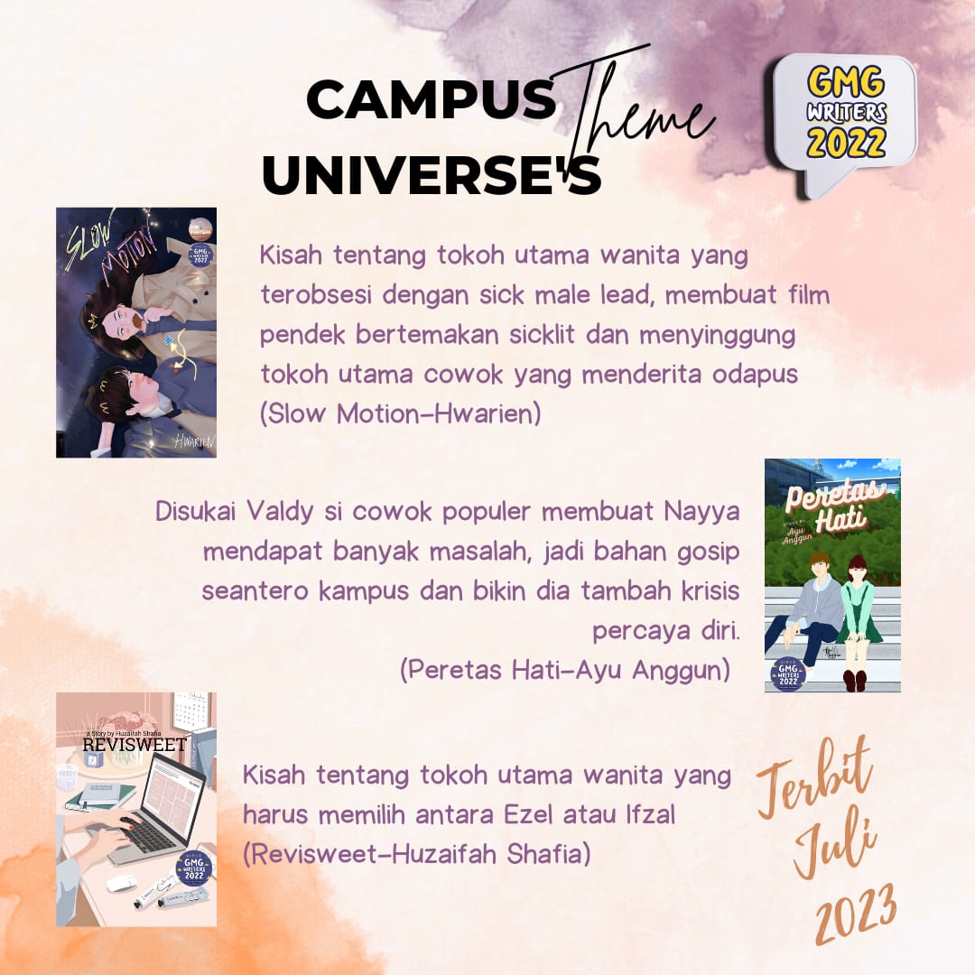 gmgwriters's tweet photo. CAMPUS LIFE

Slow Motion:
https://t.co/Ij2lRnJCMj

Peretas Hati:
https://t.co/f6iLnqJI9r

Revisweet:
https://t.co/JpIzTydAjj https://t.co/DEzZHvhwZS