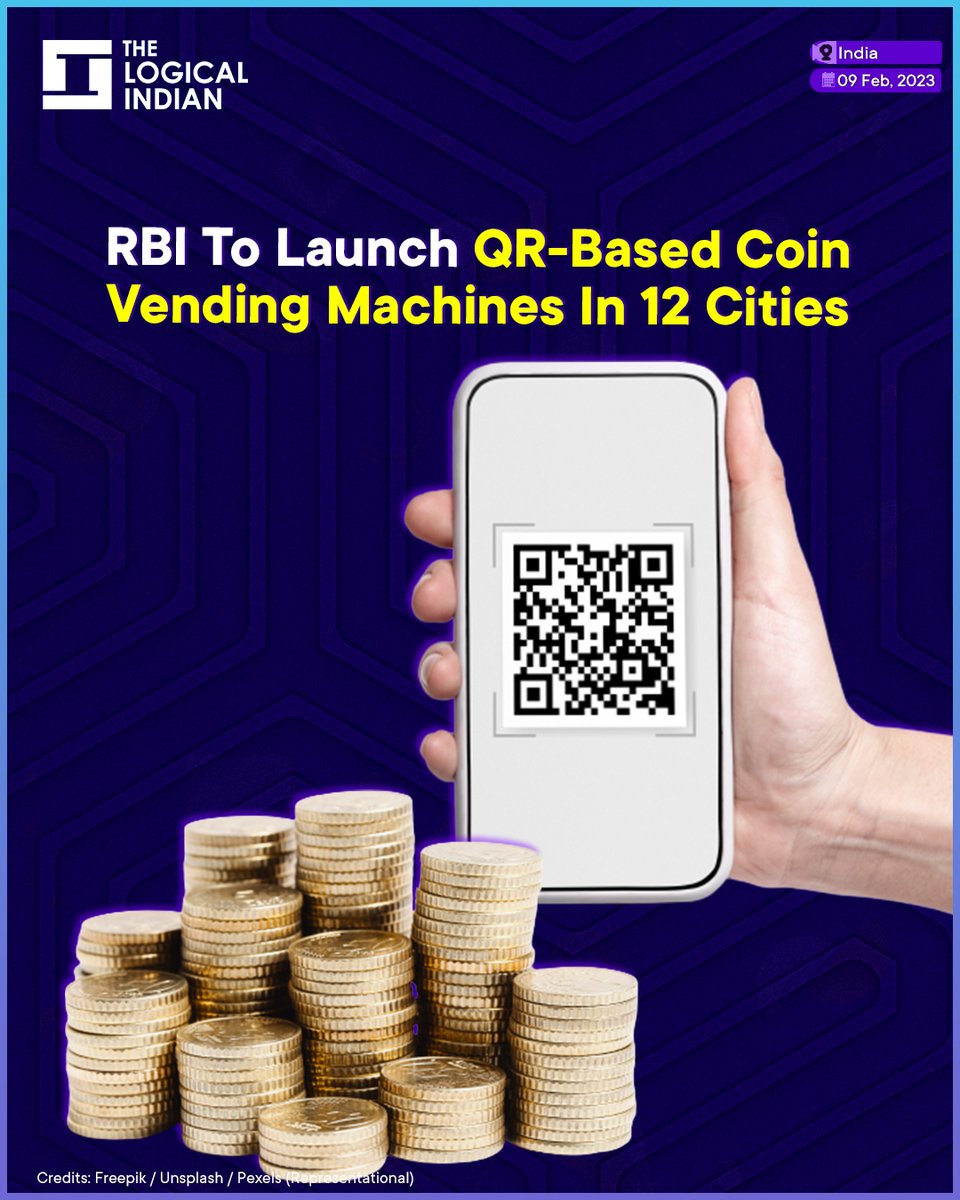 LogicalIndians's tweet photo. The Reserve Bank of India (RBI) has now announced a pilot project on QR code-based coin vending machines (QCVM) that would be installed across 12 cities in its first phase.
#RBI #coinvendingmachine #QRCode https://t.co/AH7JFmcMBW