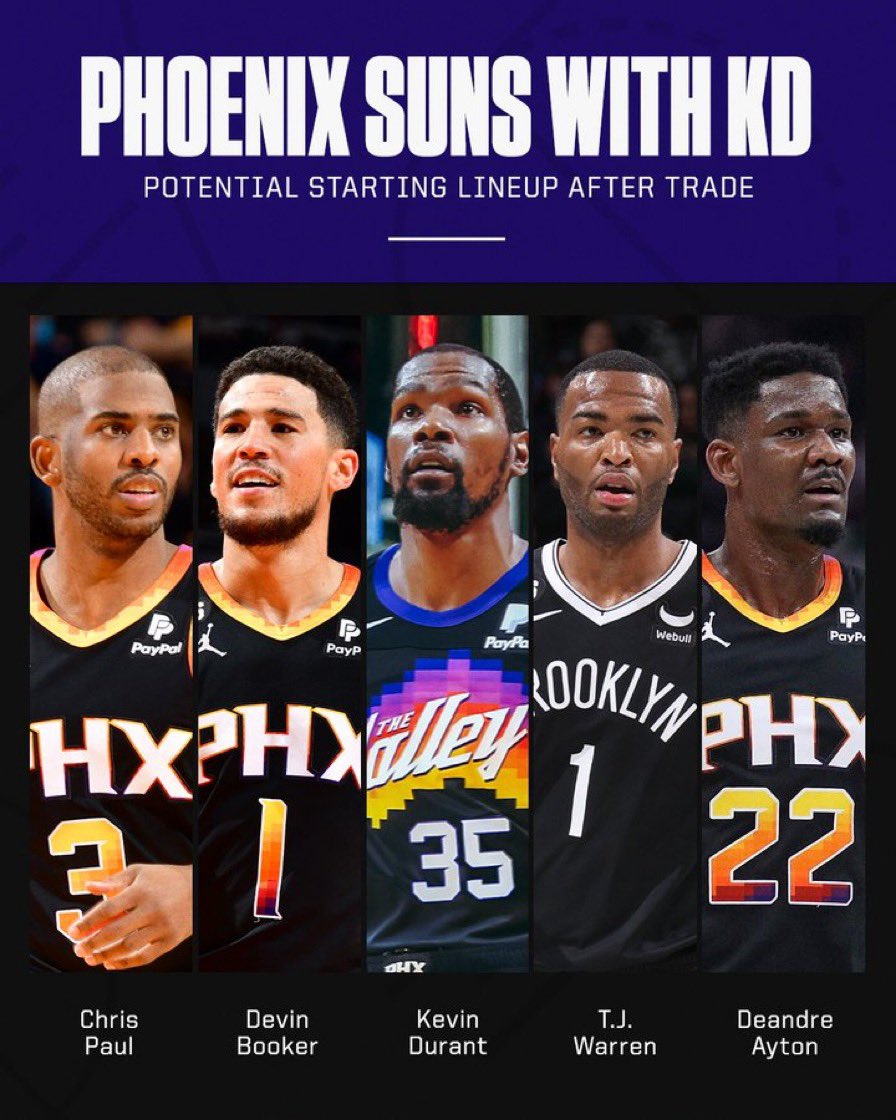 thetvn_'s tweet photo. KD to Phoenix 😳😳😳does this makes the Suns a favorite to come out of the west? https://t.co/rxMLgOQ4tj