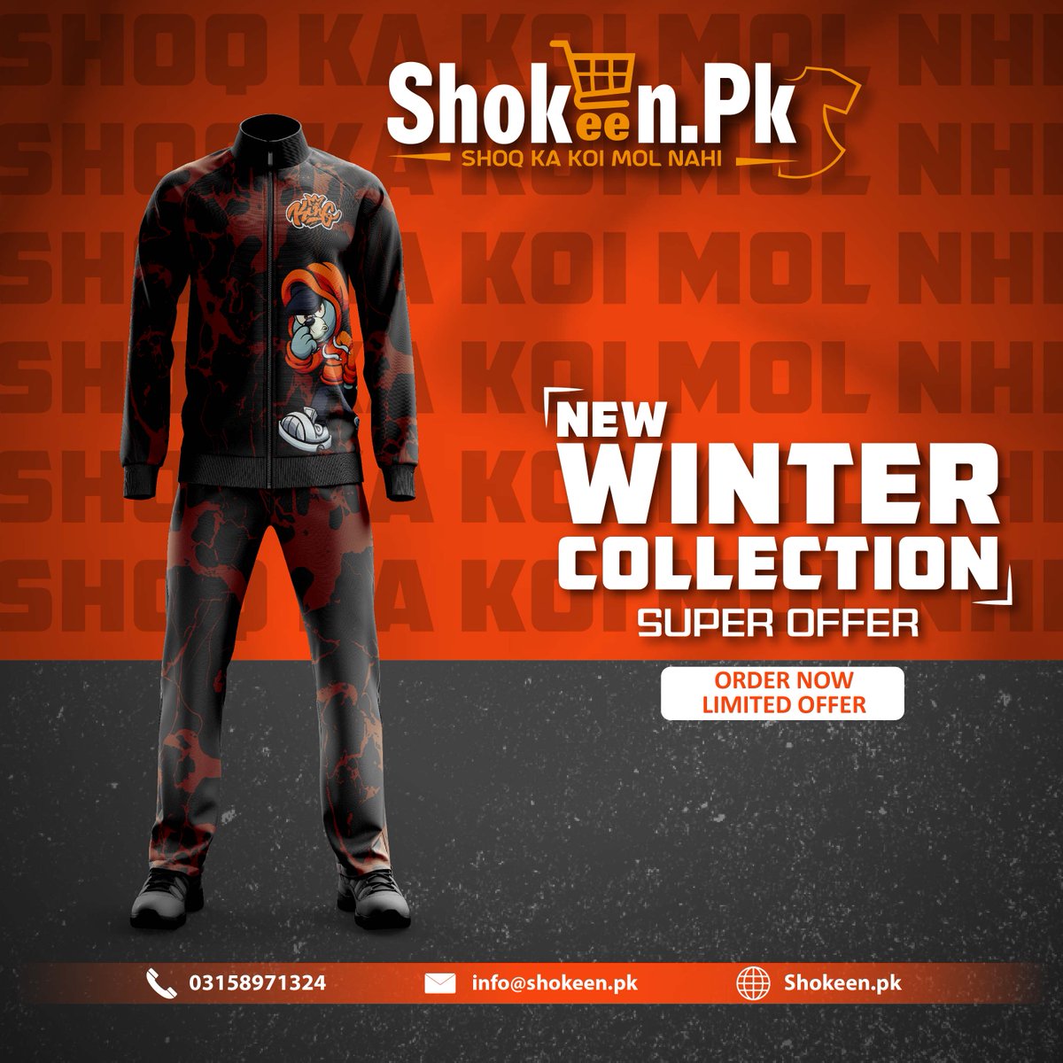 shokeen_pk's tweet image. 𝐔𝐧𝐢𝐪𝐮𝐞 𝐃𝐞𝐬𝐢𝐠𝐧 𝐊𝐢𝐧𝐠 𝐏𝐫𝐢𝐧𝐭𝐞𝐝 𝐓𝐫𝐚𝐜𝐤𝐬𝐮𝐢𝐭, 𝐉𝐚𝐜𝐤𝐞𝐭 &amp;amp; 𝐓𝐫𝐨𝐮𝐬𝐞𝐫
The King Printed Tracksuit, Jacket &amp;amp; Trouser is the perfect addition to any fashion-forward wardrobe.
WhatsApp 03158971324
Visit Store 
facebook.com/Shokeen.PK

#fullycustomizable
