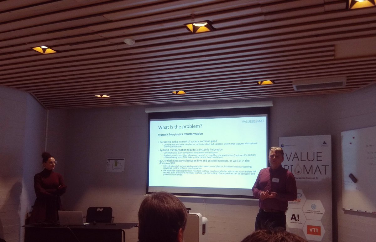 CorinnaCasi's tweet photo. For #systemic #transformation we need #systemiccollaborations & solutions for plastics, which involve multiple actors. Presentation by @BallardiniRM @ulapland, Peter Ylen @jpylen @VTTFinland & prof. Jan Holmström @AaltoUniversity in @valuebiomat @Akatemia_STN @SuomenAkatemia https://t.co/iLaQJvAgXP