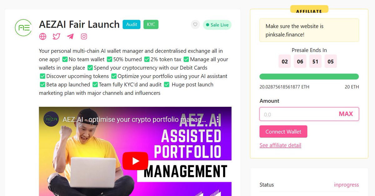 AEZAIcrypto's tweet photo. SOFTCAP SMASHED OUT OF THE PARK BY THE https://t.co/054nUsnsdJ COMMUNITY 🔥🔥

Still plenty of marketing planned pre and post launch...LFG 🚀

https://t.co/2ua4p4BdPO

#crypto #AI #OpenAI #ChatGPT #Pinksale #Presale #cryptomarkets #cryptocurrencies https://t.co/UZJ1W1tp8l