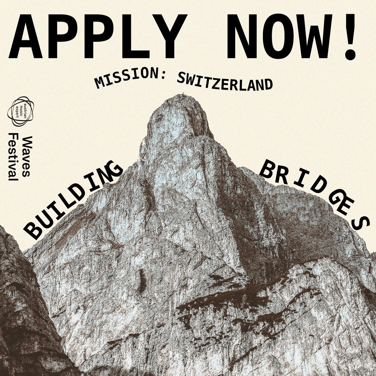 OPEN CALL! BUILDING BRIDGES: MISSION SWITZERLAND. Are u in the music biz? Wanna gain knowlege &amp; intl exchange with Swiss industry partners? Then, don't be shy, apply! Deadline is Feb 17!