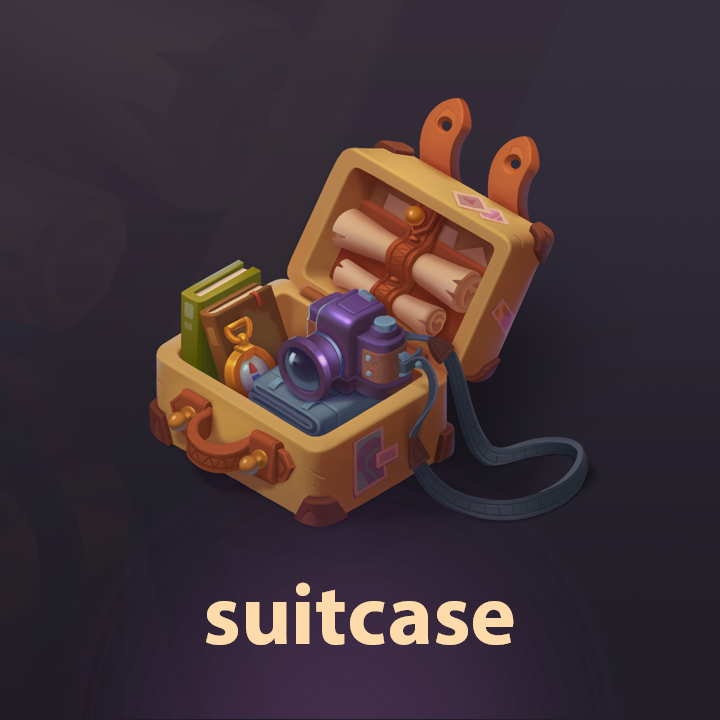 wexxden's tweet image. Traveler's suitcase -
what else to take with you on a trip?
#digitalart #conceptart #isometry #gameart