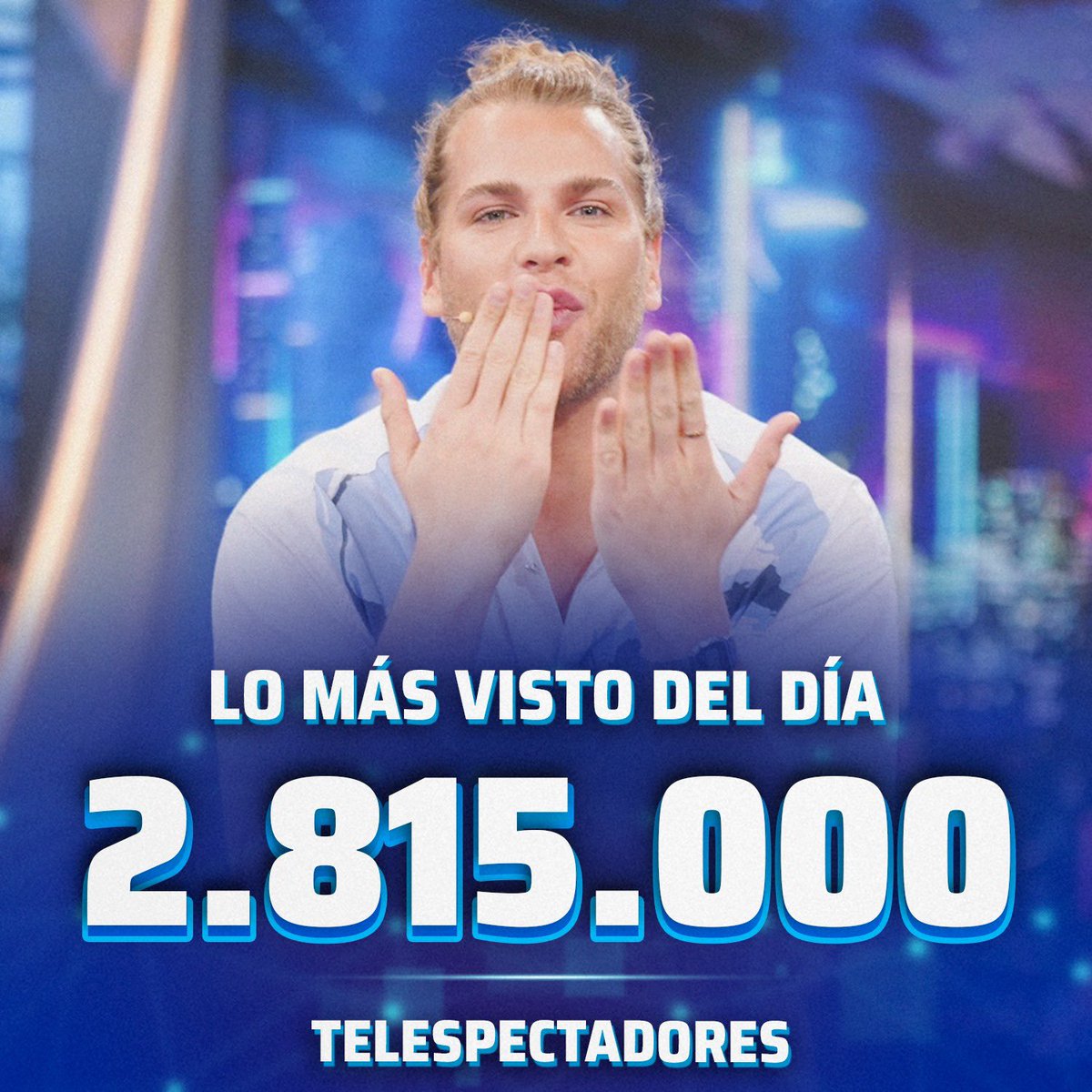 El_Hormiguero's tweet photo. Gracias a Eduardo Navarrete y a todos los que nos visteis… ¡anoche fuimos LO MÁS VISTO! ❤️ #audiencias https://t.co/z1t6BJjyZO