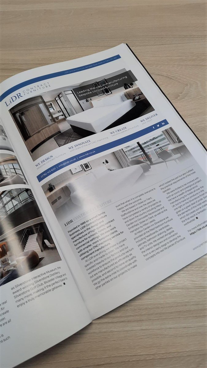 We've been featured in this month's Premier Hospitality magazine, showcasing our work on the bedrooms at <a href="/HGISilverstone/">Hilton Garden Inn Silverstone</a> 
The hotel offers unbeatable views of Silverstone's world-famous start/finish straight. A unique and challenging project, but one we're very proud of!
#ukmfg