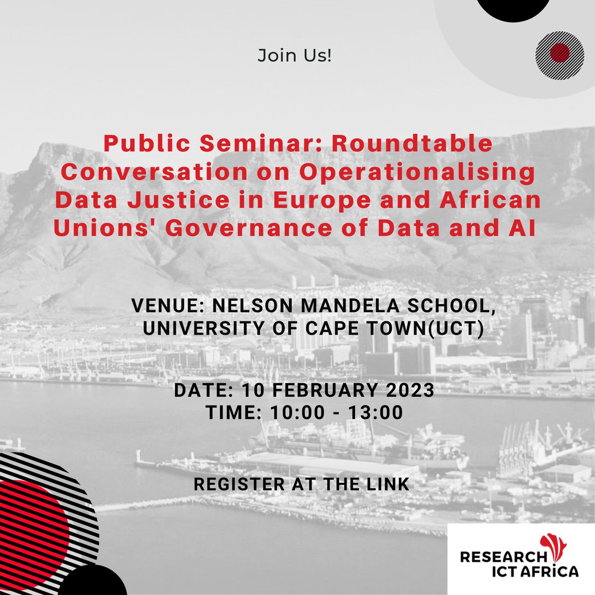 TOMORROW: Please join us in this seminar, operationalising data justice in AU and EU.

#DataJustice #DataGovernence