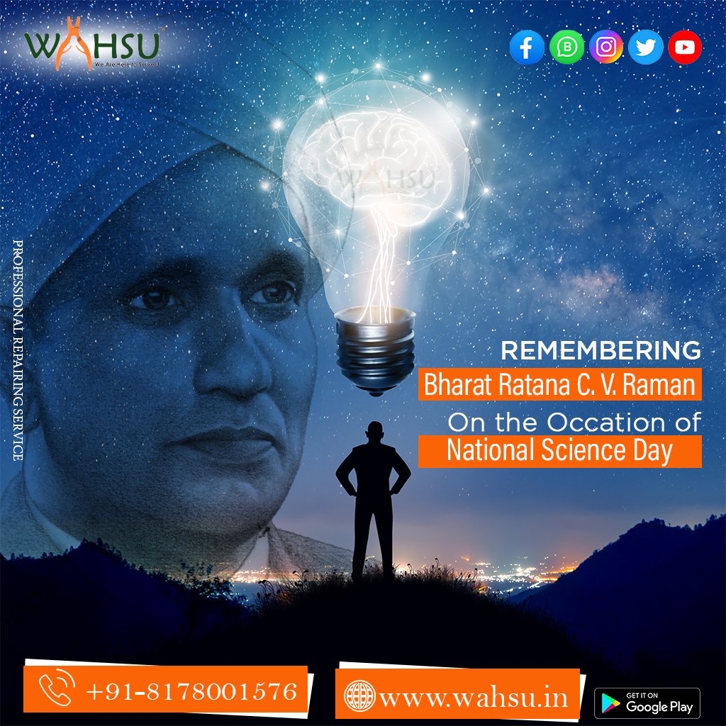 WAHSU9's tweet photo. National Science Day is celebrated every year on 28th February to commemorate the announcement of the discovery of the ‘Raman Effect’ by Sir C.V. Raman for which he was awarded the Nobel Prize in 1930.
One App To Fix All Your Repair 👇🏻
https://t.co/Ayn6kbYQWR
#Nationalscienceday https://t.co/KZlozhm9Pi