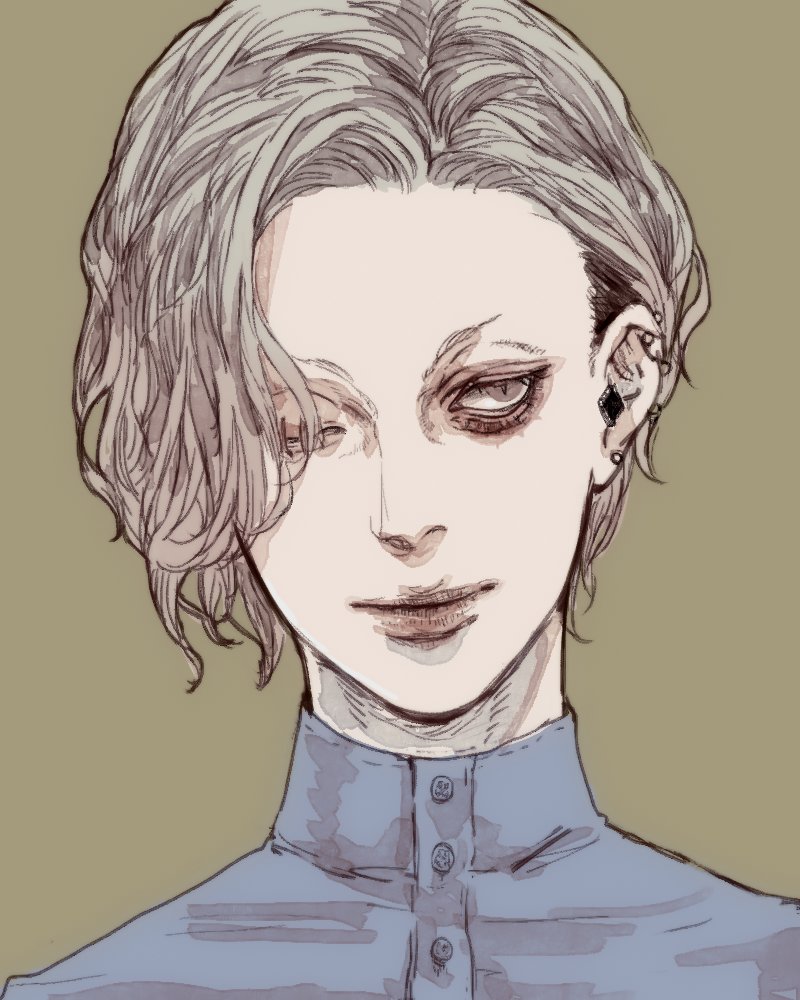 「髪型とピアス 」|グレイのイラスト