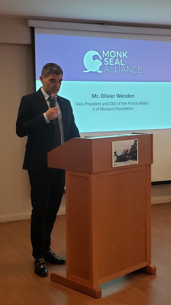 PPNEA's tweet photo. PPNEA had the opportunity to present the objectives and results of the Eastern Adriatic Monk Seal project, thus becoming part of the large group of International Organizations at the Monk Seal Alliance Forum. #FondationPrinceAlbertIIdeMonaco #EuroNaturFoundation #MSA #CZIP #BIOM https://t.co/00qYpd7Gld
