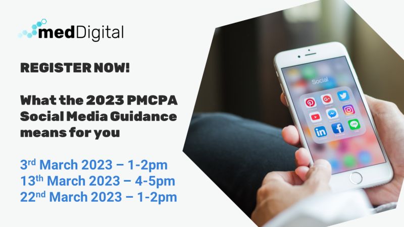 felixjackson's tweet photo. Join us for medDigital's webinar about the @PMCPAUK  new Social Media Guidance to find out how companies can now use social media to signpost content effectively and compliantly.

#pharma #socialmedia #webinar 

https://t.co/7757EnA43Q https://t.co/GPJ8lHnjsd
