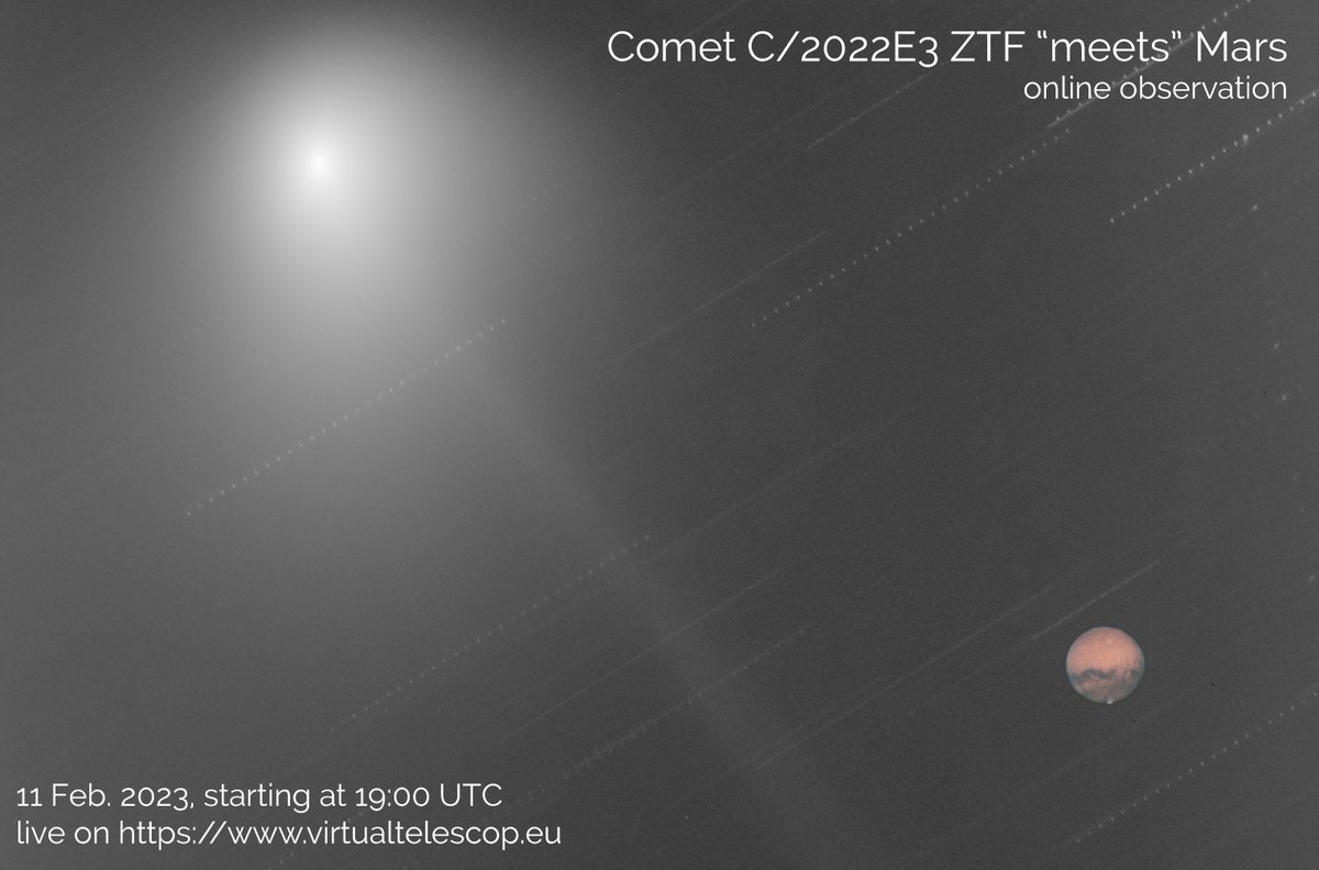 VirtualTelescop's tweet photo. THE SKY NEVER SLEEPS! 🪐🌙☄️🔭🌌
These are our next live, online events, bringing to you the beauty of the cosmos: join us from the comfort of your home! 
👉Details here: https://t.co/SAK38rFqdL

#comet #c2022e3ztf #ZTF #mars #Jupiter #venus #neptune #moon #virtualtelescope https://t.co/dKIaYQ3tTO