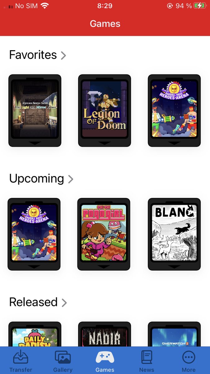 switchbuddy_app's tweet photo. Working on new Games screen to make it easier to access your Favorites and also see released games.

This is still pretty much vWIP. "Very Work In Progress" 😁 https://t.co/DeVNDrGuk4