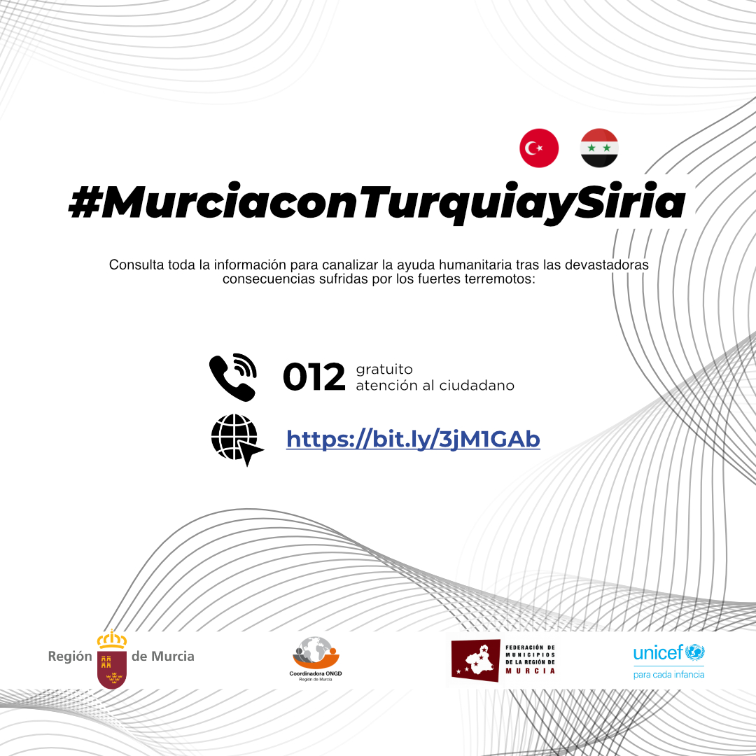 VicepresidenRM's tweet image. #MurciaconTurquiaySiria Para ayudar puedes hacerlo con donaciones a las #ONGD que están trabajando en la zona. Más información en el teléfono gratuito 012 de la Comunidad o en el siguiente enlace donde encontrarás los links directos a las donaciones⬇️
sede.carm.es/web/pagina?IDC…