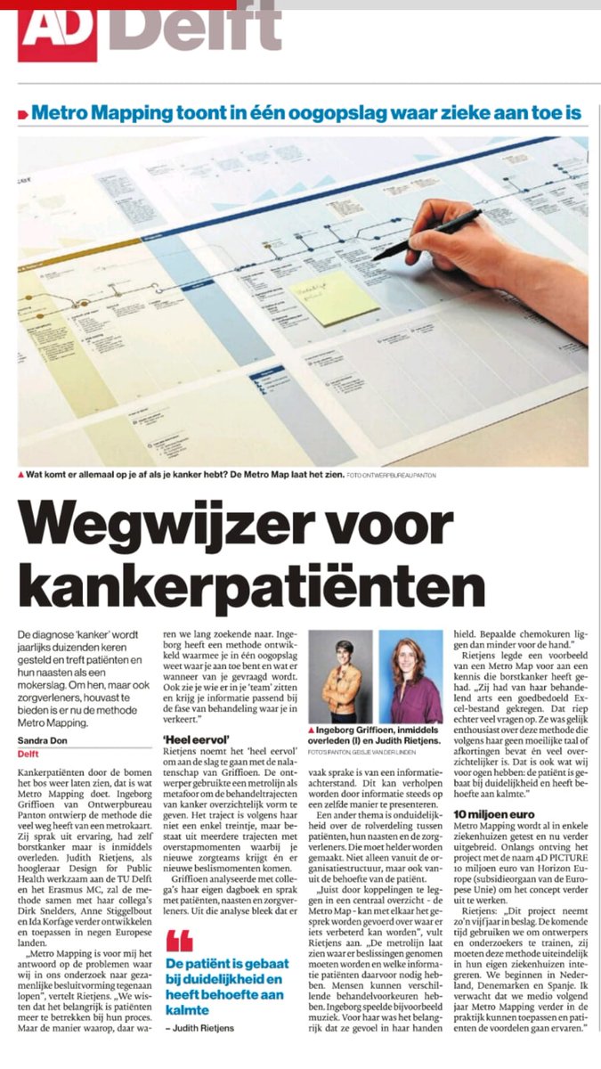 Our #4PICTURE project in Dutch newspaper <a href="/ADnl/">AD.nl</a>, about the importance of clear care paths for shared decision making