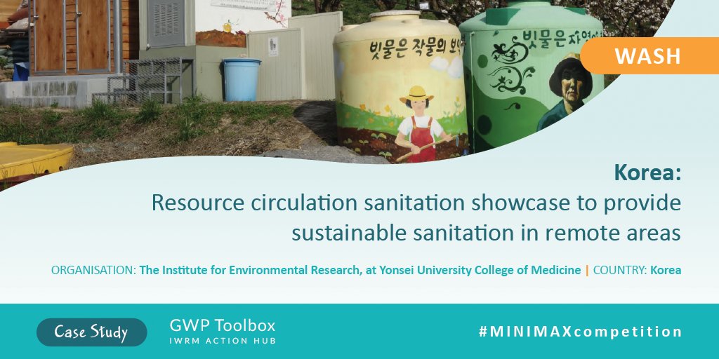 GWPnews's tweet photo. Flush toilets use ~10L of water. High water & energy use with poor waste treatment, leads to unsustainable systems. ๐ง๐งป
๐ Read this #MINIMAXcompetition case study about a nature-based solution addressing this #Sanitation issue in remote areas of Korea https://t.co/KhgnlOl3HY https://t.co/HWmO3l7FSO