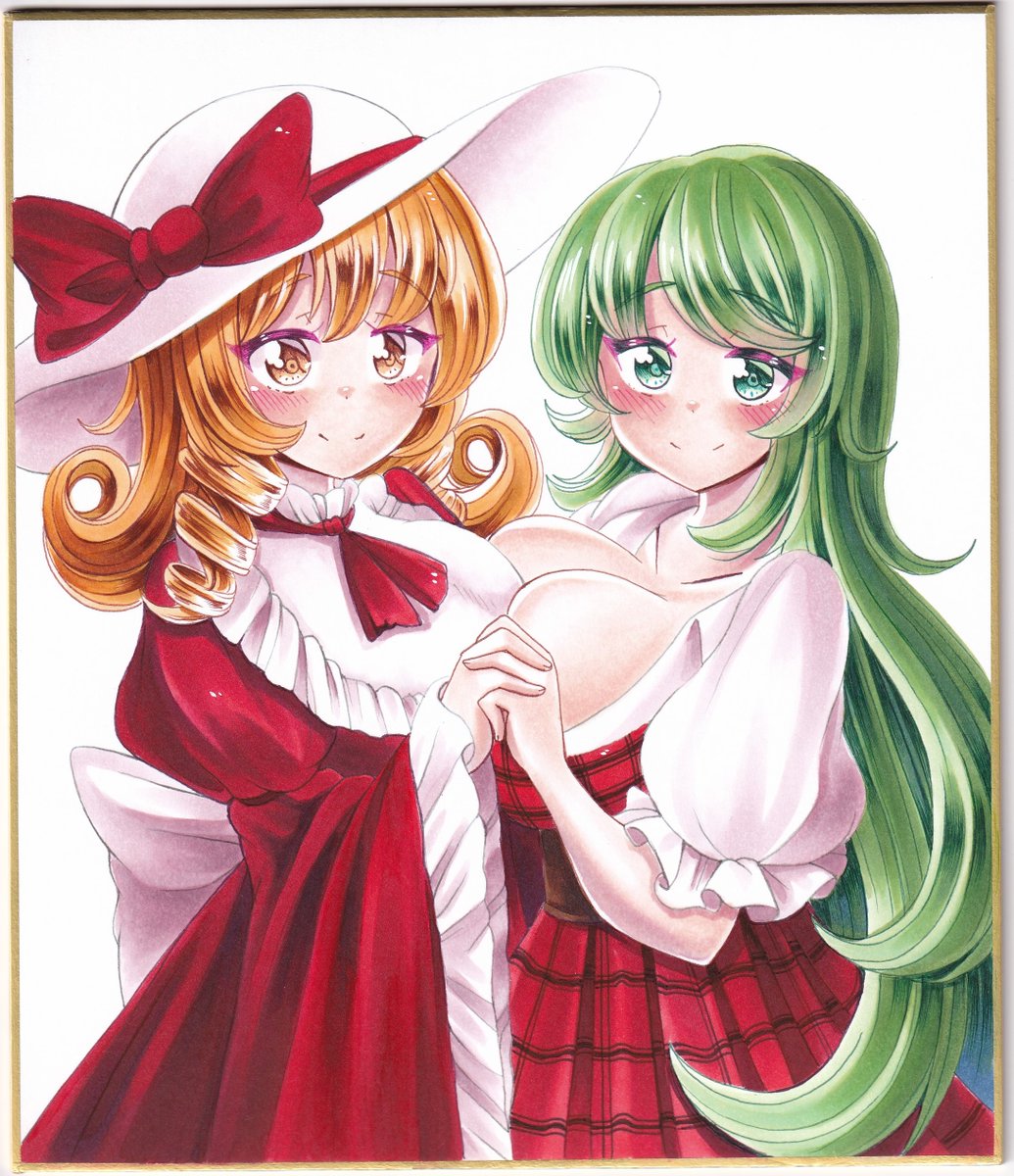 色紙でエリ×旧カリンです(≧▽≦) 