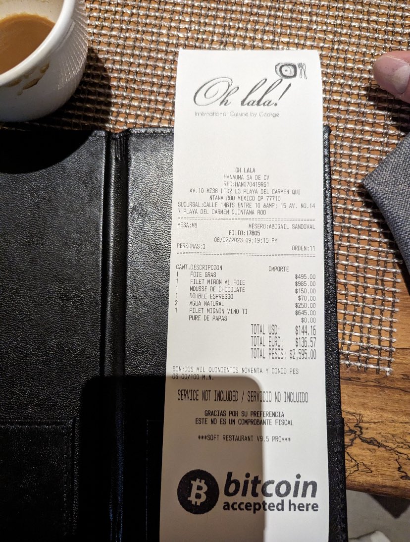 NEW: #Bitcoin receipt spotted in Mexico 👀 🇲🇽