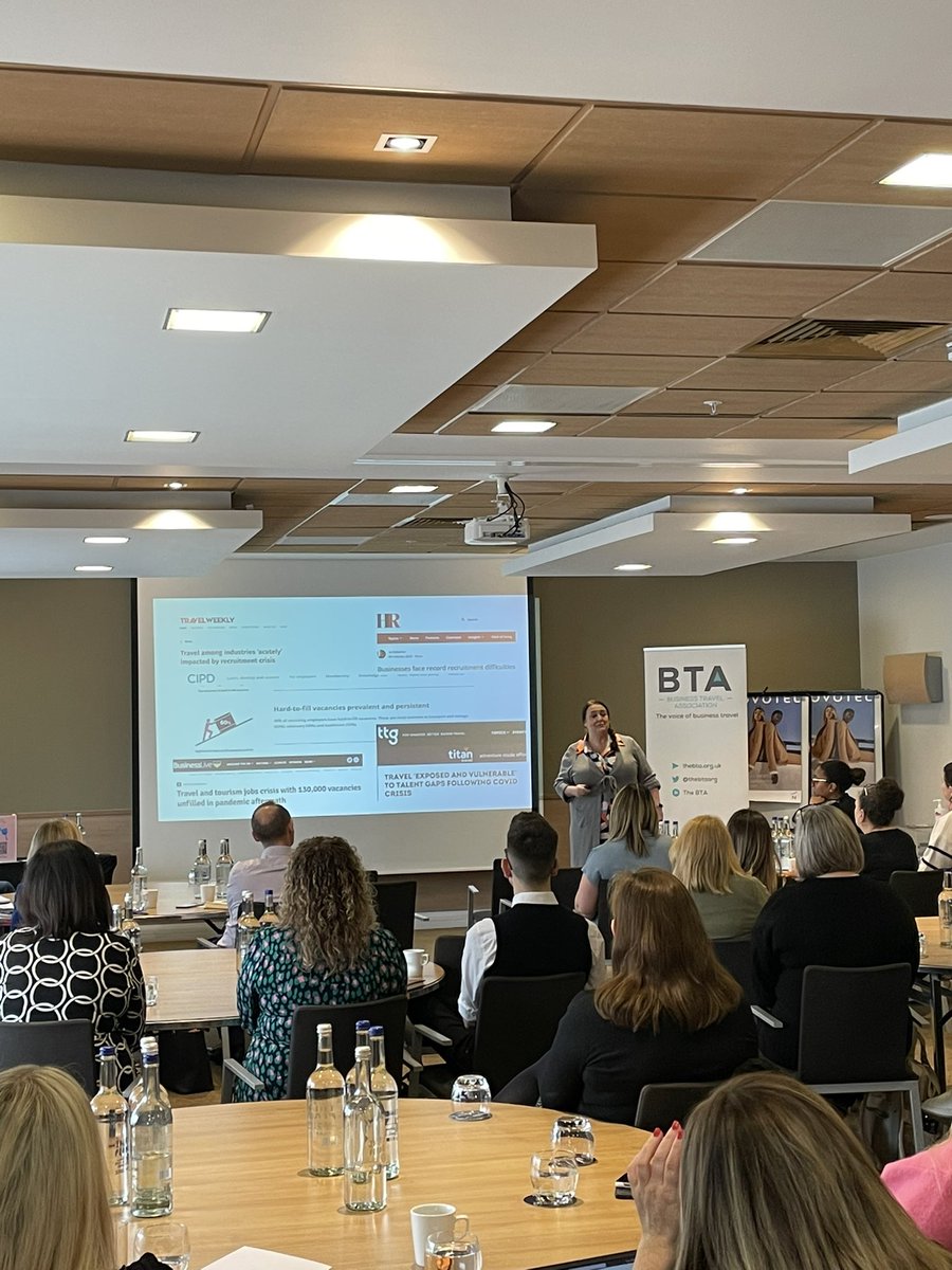 Starting off our #PeopleandTalentConference is @ClaireSteinerUK from @ITTFutureYou with an insightful presentation on what the business travel industry can learn from hospitality and tourism.

#yourBTA