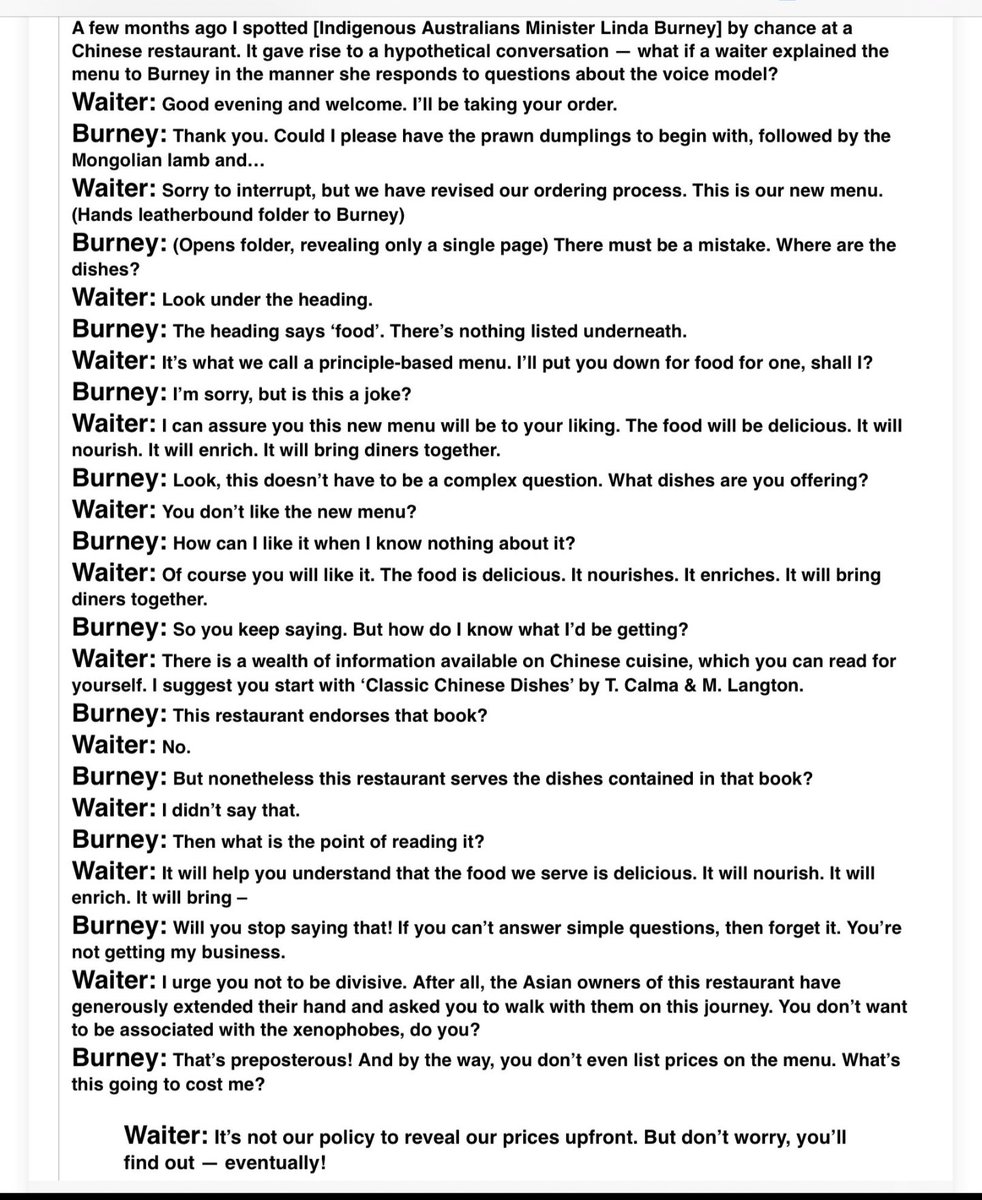 Josieamycashman's tweet photo. Had a laugh at this analogy to explain the Voice 2 Parliament https://t.co/8T3SNNvh80