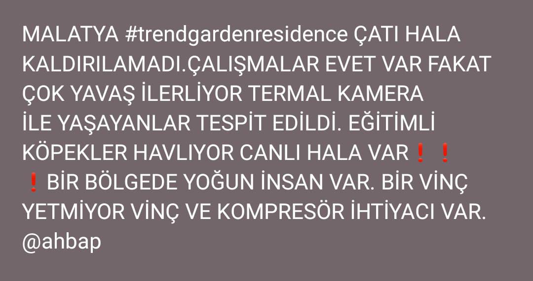 gergerliogluof's tweet photo. .@AfadMalatya 
Bir vinç yetmiyor! https://t.co/YPkYcd39Wj