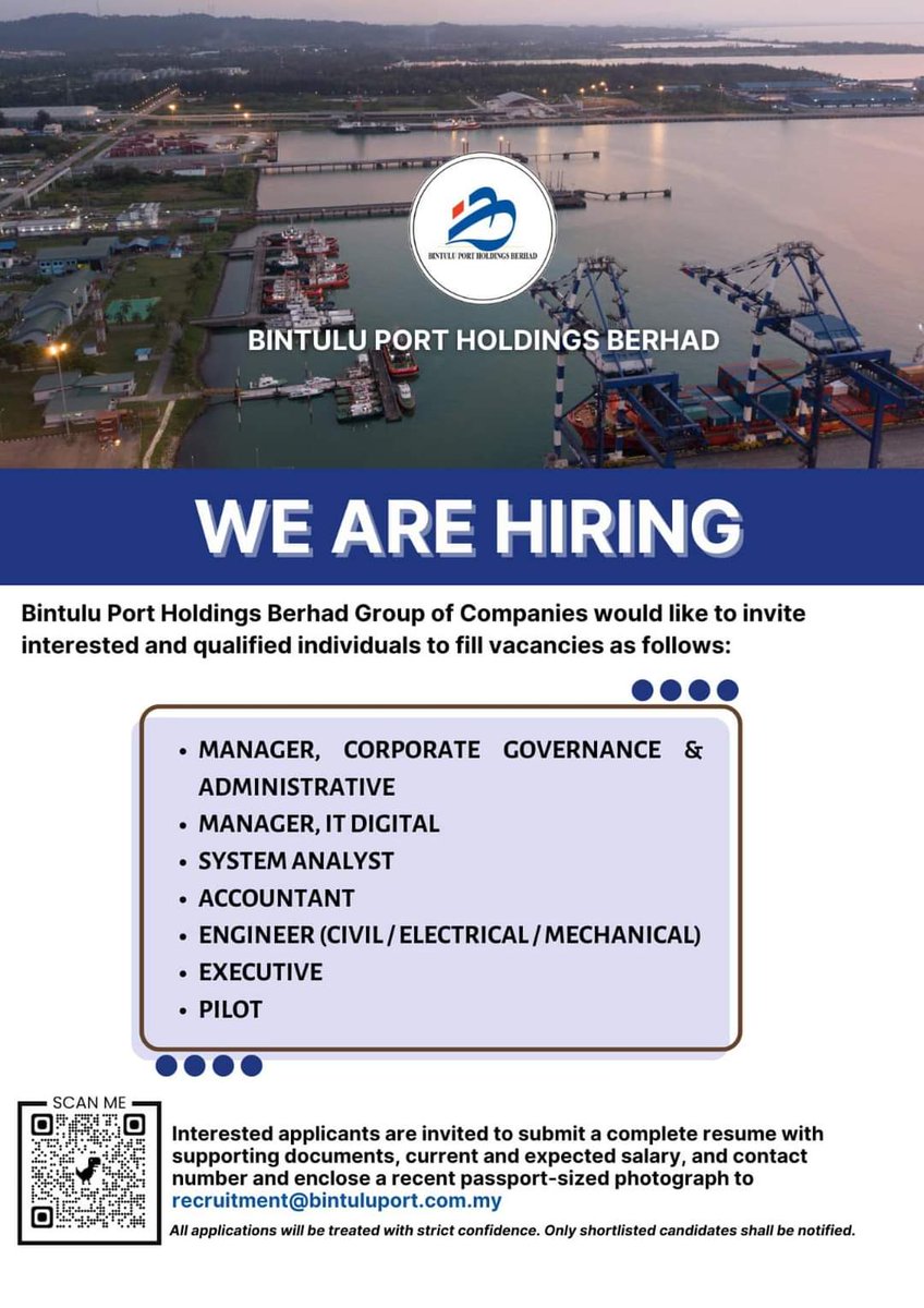 Datuk Jahat Hensem on Twitter "Vacancies Bintulu Port, Sarawak Resume to recruitment