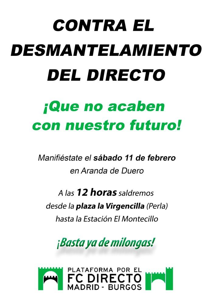 IU_Aranda's tweet photo. @IU_Aranda y @podemosaranda NO estamos de acuerdo con el levantamiento de las dos vías que @Adif_es quiere ejecutar en la estación de #ArandaDeDuero. 
📢  #MANIFESTACION el sábado 11 de febrero, a las 12 horas, desde la Plaza de la Virgencilla.

#SiAlFuturoSiAlTren #Burgos https://t.co/G4K6eCWZG5