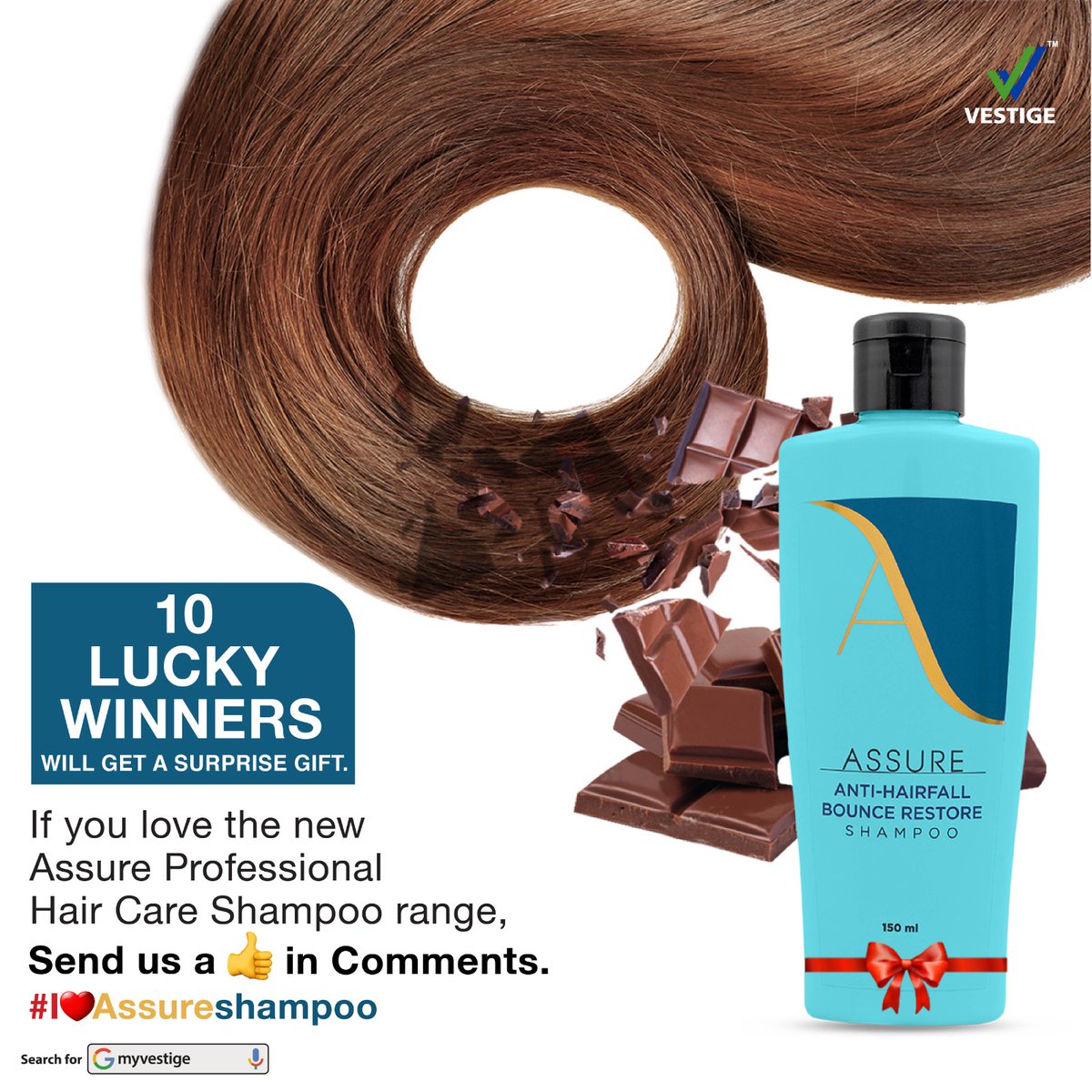 vestigemkt's tweet photo. What could be better than gifting loved ones your favourite Assure Shampoo with chocolate? Participate in the comments to get yours for free.

#WishYouWellth #professionalhaircare #keratinsmoothening #antihairfallshampoo #contestalert https://t.co/PGm9KlxCxW