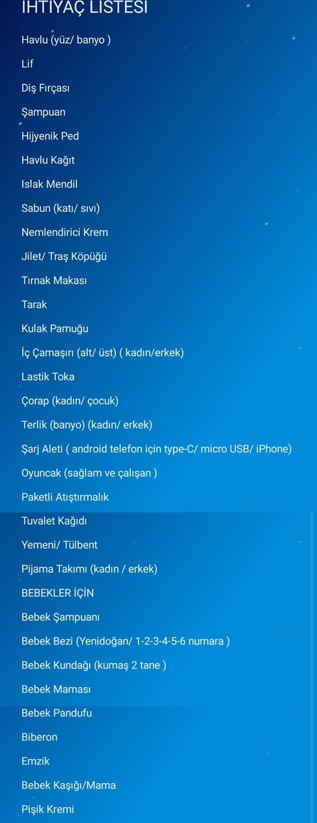 Etlik Doğu’da malzeme ihtiyacı listemiz. Lütfen bizi görün.