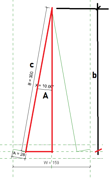 brencass86's tweet photo. @Studio_Bim Formula for revit taken from https://t.co/hZYuFImwW1
Red is the triangle in question therefore you have a right angle triangle so can use the following: 
A = acos(b / c) https://t.co/kwdkrekUGR