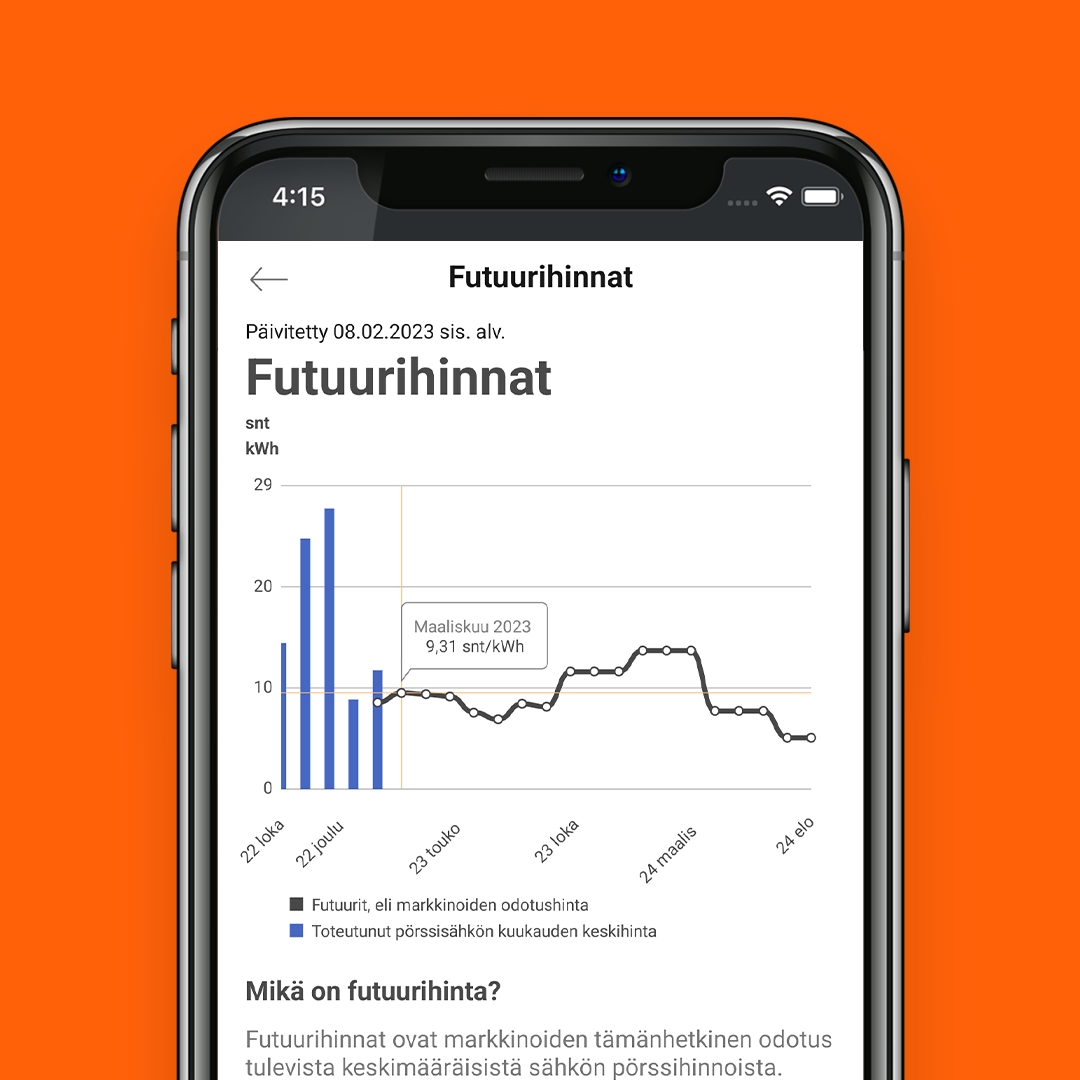 Mietityttääkö sähkön hintakehitys tulevina kuukausina? Sähkön futuurihinnat ovat nyt helposti Väreen kuluttaja-asiakkaiden saatavilla Väppi-palvelussa! 💡
#sähkönhinta #väppi #väre #futuurihinta