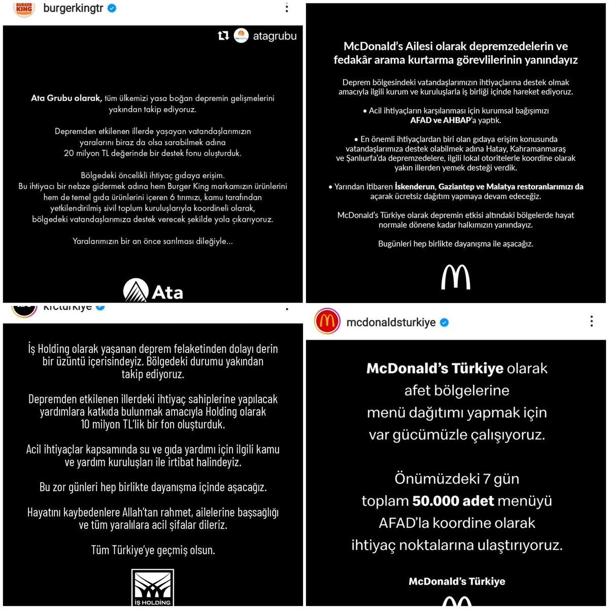 #McDonaldstürkiye #kfctürkiye #burgerkingtürkiye  teşekkürler 🙏 #NetflixTR #StarbucksTR ??? Sizler neredesiniz ?