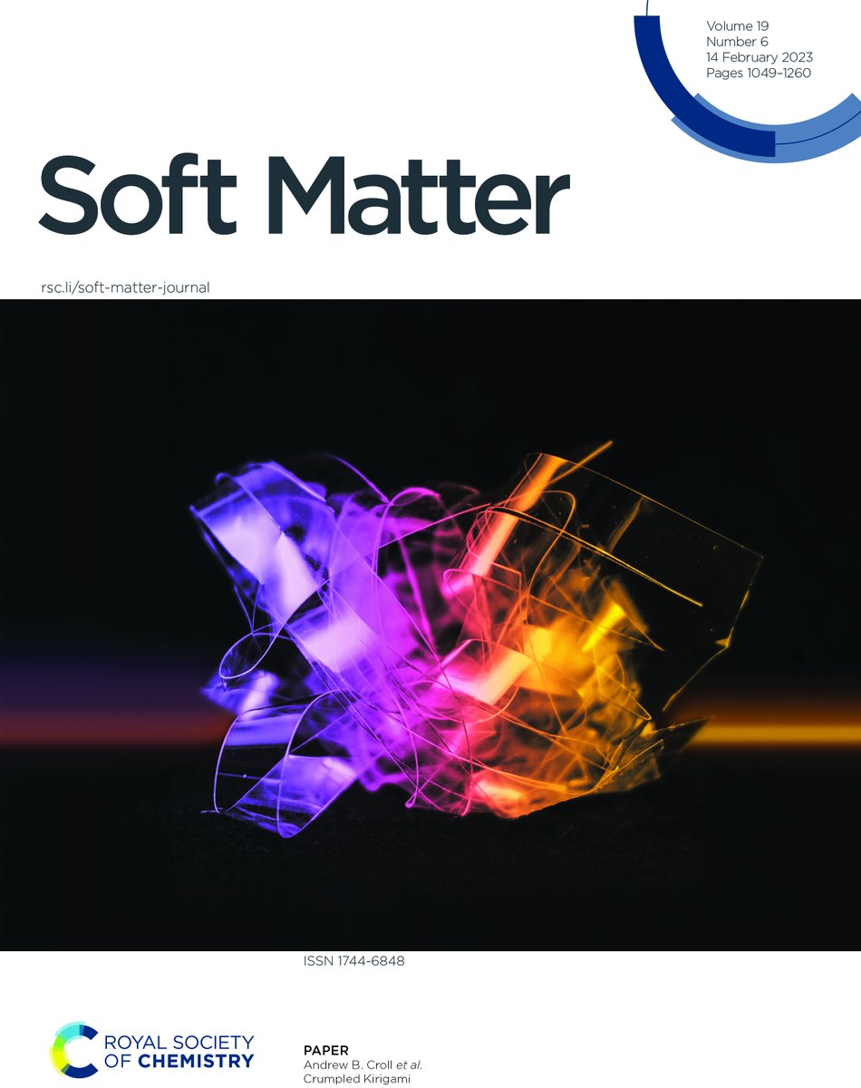 New #openaccess article, Crumpled Kirigami led by Wathsala M. A. Jayawardana, Yangchao Liao, Zhaofan Li, Wenjie Xia and Andrew B. Croll <a href="/crollab/">andrew croll</a> @ndsu @ndsuresearch doi.org/10.1039/D2SM01…