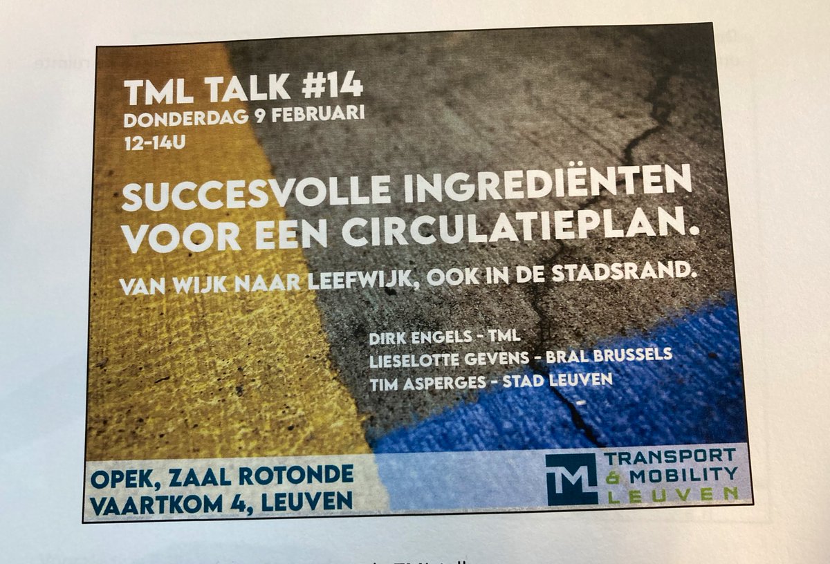 tmleuven's tweet photo. +70 deelnemers voor de 14de editie van #tmltalks vanuit OPEK. Bouwstenen en principes inzake verkeerscirculatieplannen om te komen tot leefwijken vormen de rode draad in de 3 presentaties. Collega Dirk Engels geeft de aftrap met een overzicht van binnen- en buitenlandse vbn. https://t.co/Q6Q7cdFF2w
