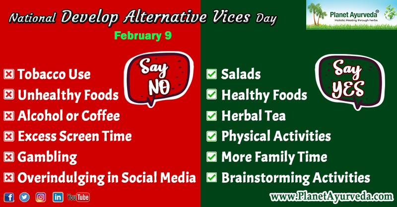 PlanetAyurveda4's tweet photo. National Develop Alternative Vices Day - February 9
#NationalDevelopAlternativeVicesDay #DevelopAlternativeVicesDay #Health #Healthcare #Diet #Nutrition #EatHealthy #February9 #Ayurveda #PlanetAyurveda https://t.co/Ct57YJkM9U