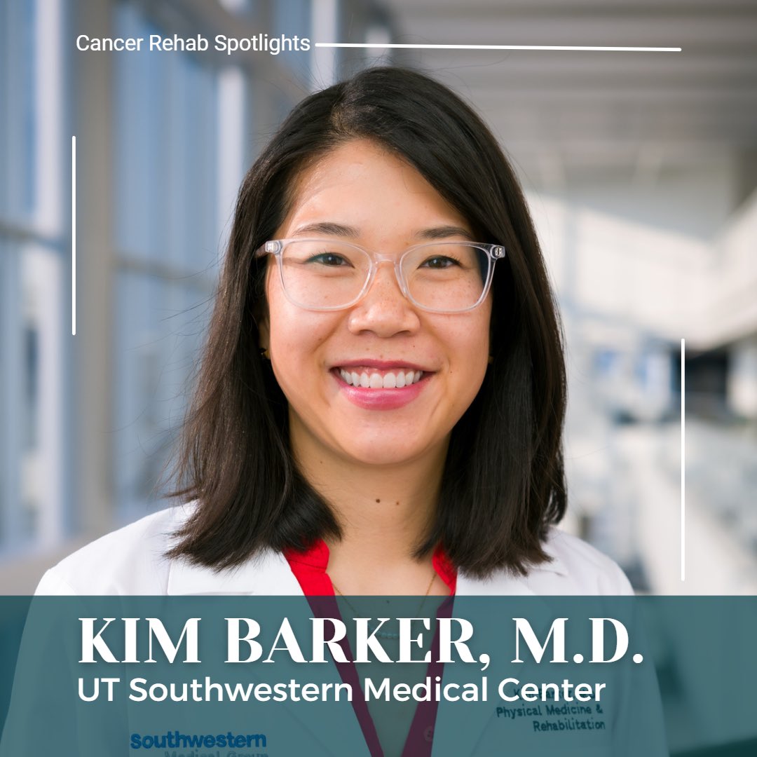 CancerRehabDocs's tweet photo. Say hello to Dr. Kim Barker (@KimDoBarker) in our latest iteration of Cancer Rehab Spotlights! 

Dr. Barker is a cancer rehabilitation specialist and also brings expertise in caring for critically ill patients in the ICU setting. https://t.co/adNzqwATau