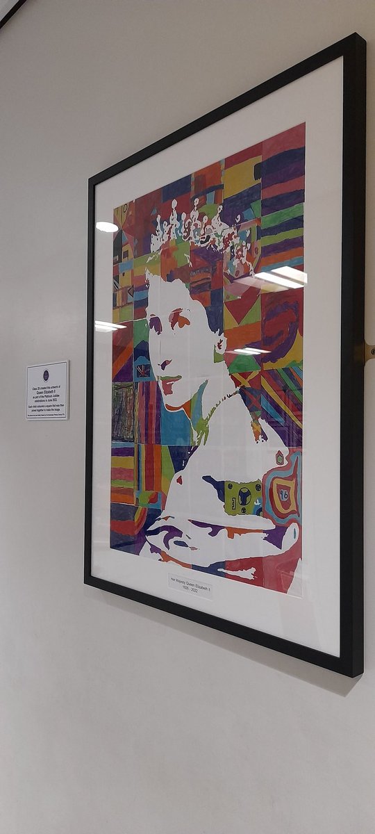 Thank you to our wonderful PTA who kindly funded the framing of this beautiful artwork, created by our pupils, as part of the Jubilee Celebrations in June 2022, which is now a lovely memorial to celebrate the life of Queen Elizabeth II #SPSValues #thankyou #kindness