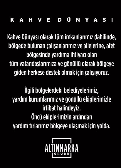 Bakın, Kahve Dünyası gerekeni yapıyor ve yardım etmeye çalışıyor. Peki siz? <a href="/StarbucksTR/">Starbucks Türkiye</a>