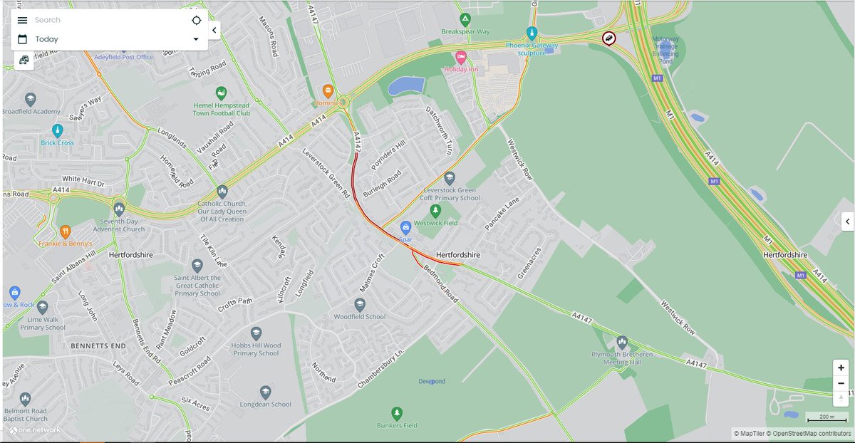 HCC Highways on Twitter "INCIDENT A4174 Leverstock Green Road 