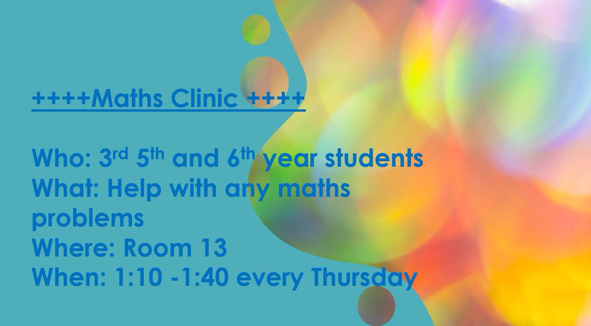 ClaregalwayColl's tweet image. CBC students - help with maths #Maths #meitheal #studyhub