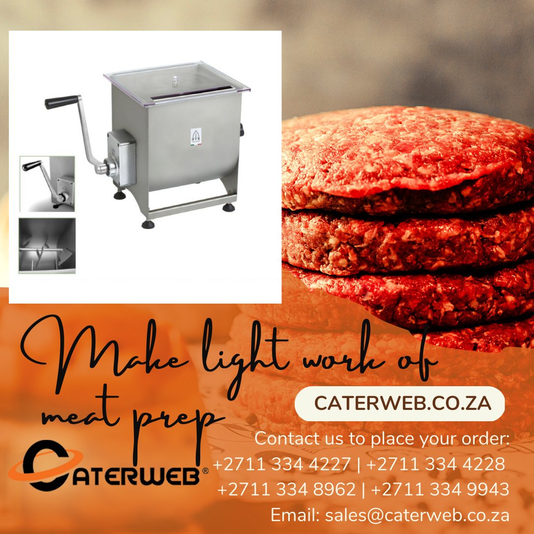 Caterweb's tweet photo. Use the Trespade Mixing Machine to prepare meat for salami, sausages and hamburgers.
Get it online today!
https://t.co/Zs4rlQk7U6
#Caterweb #trespade #mixingmachine #meatmachine #butchery #meatprep https://t.co/UeIcbZDHRA