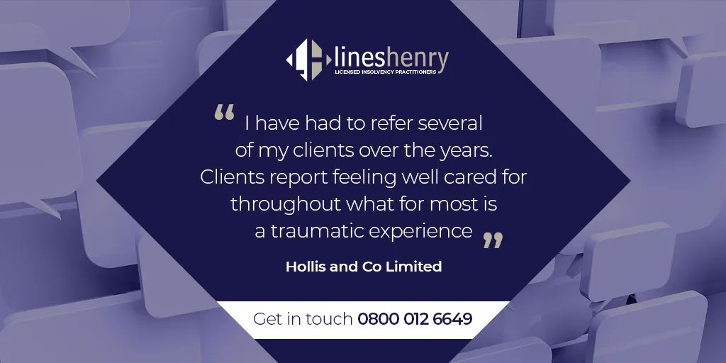 LinesHenryLtd's tweet image. We’re proud of being known as the go-to company for advice on all areas of insolvency! 
 
Thank you, Hollis and Co Limited, for your kind words! 

Learn how we can help you today:  
☎️0800 012 6649  
💻 buff.ly/2UqB88z  
 
#insolvency #personaldebt #debthelp #creditors