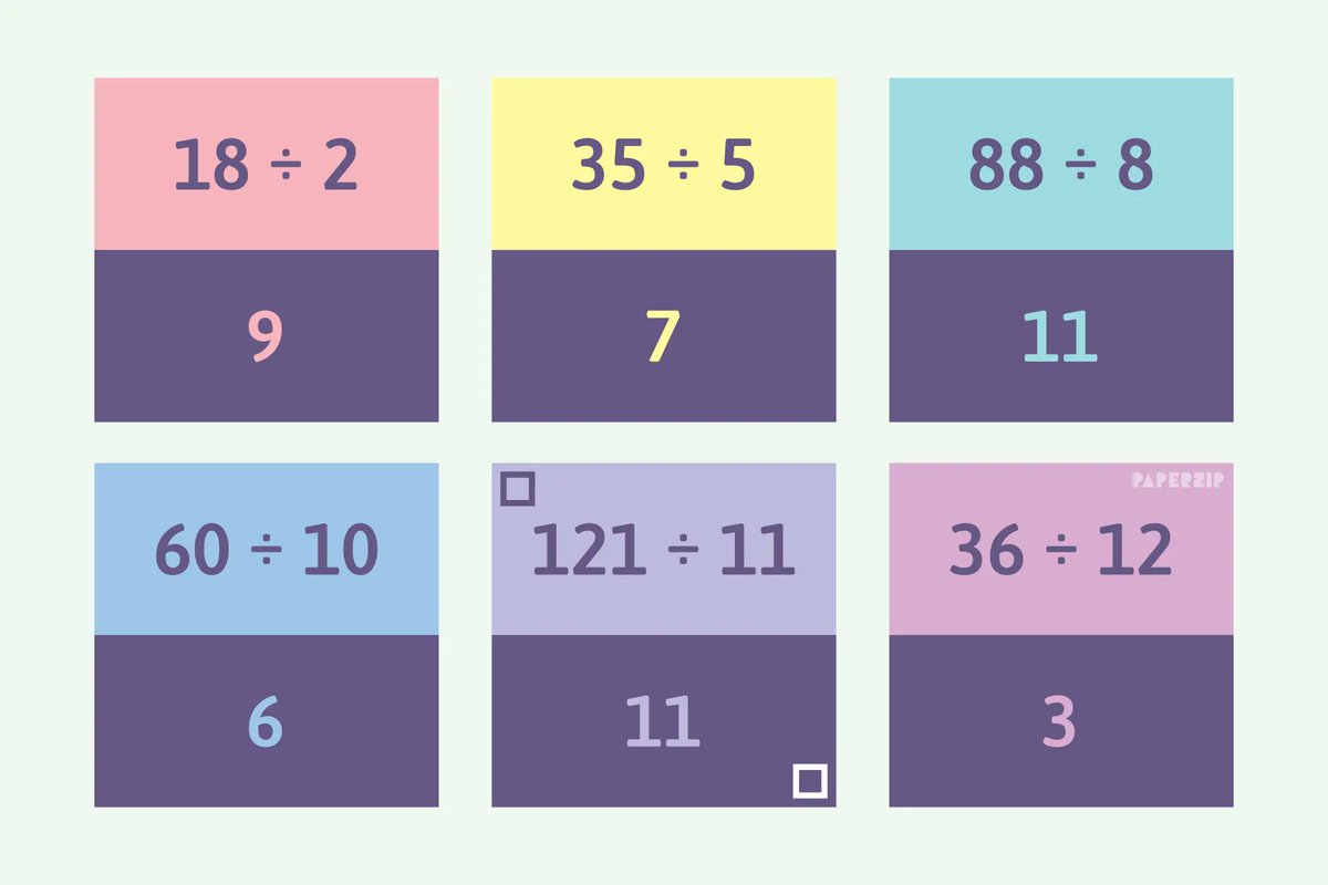 paperzip's tweet photo. A set of 144 times table flash cards that focus on division https://t.co/YzBMJSXTul https://t.co/hj0kyX2FEt
