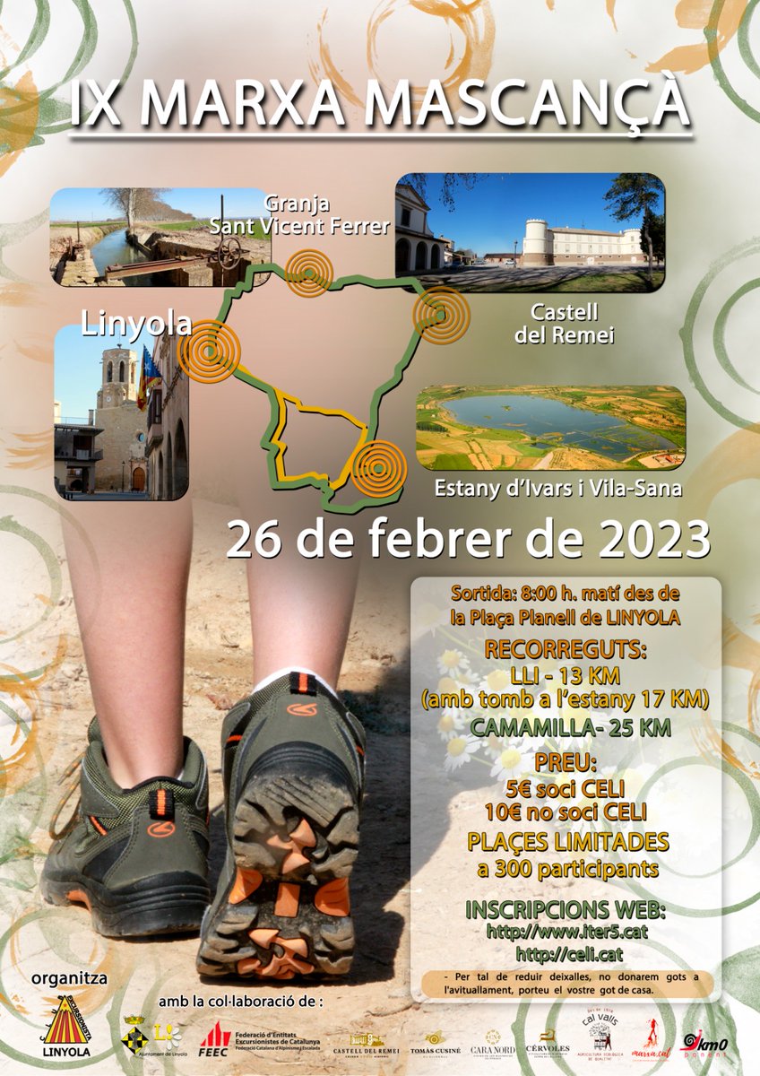 cel_lleida's tweet image. IX Marxa Mascança, 26 de febrer a les 8h
#cel #linyola #excursionisme #exèrcitdecatalunya