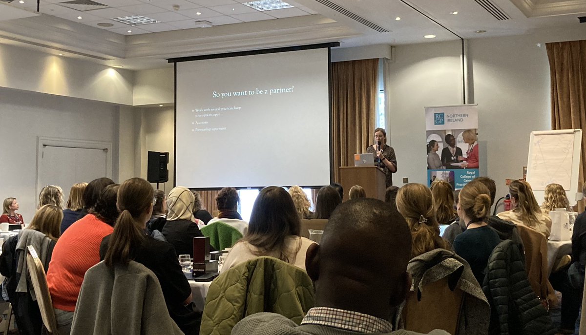 SteveHarte's tweet photo. Such great wisdom and advice from @Drbmcg for those new GPs at the @rcgp_ni #First5conference who are considering partnership. Love seeing people passionate about different career options https://t.co/Aiwtjg4tJL
