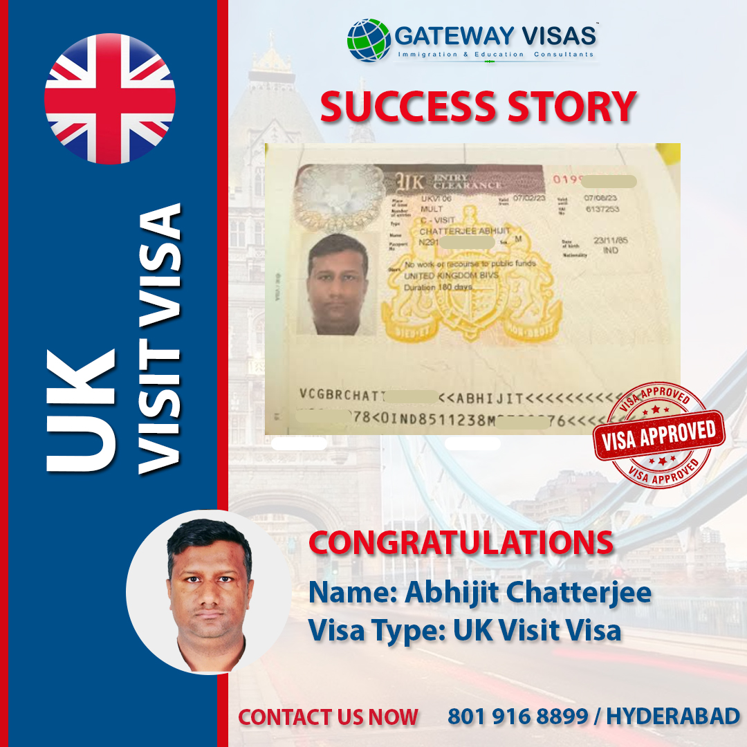 Gateway Visas Success Story - 2023 for UK Visitor Visa.
#Congratualtions Mr. Abhijeet on getting UK visitor visa. We are happy to assist you.

Visit Website: bit.ly/3pBAnp7
Contact: 80191 68899
#GatewayVisas #visitvisa #visitvisauk #ukvisitvisa #ukvisitorvisa #ukvisit