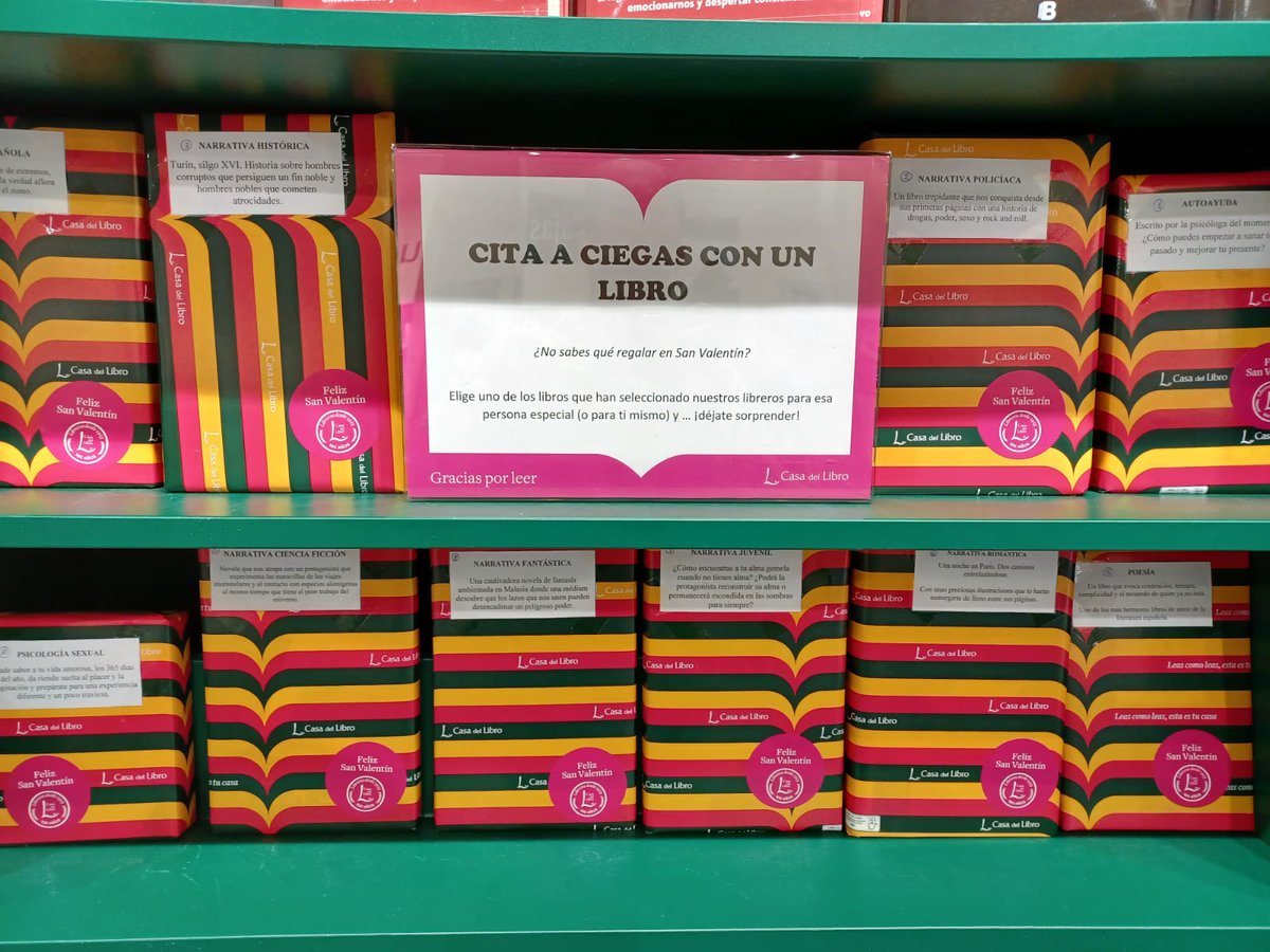 casadellibro's tweet photo. Nuestras citas a ciegas con un libro también llegan a Casa del Libro @TresAguas 💘📚👇 https://t.co/JQv0CxFqnI